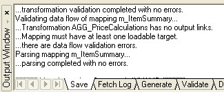 Powercenter Mapping Validation Save Output