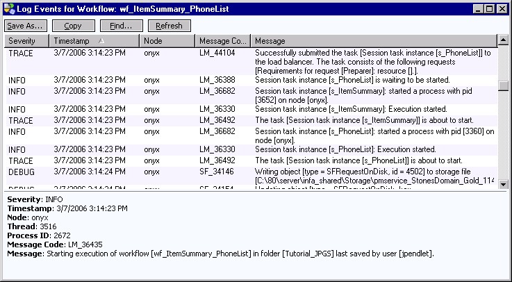 Powercenter Workflow Logviewer