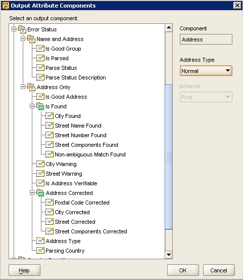 Name And Adress Output Error Status