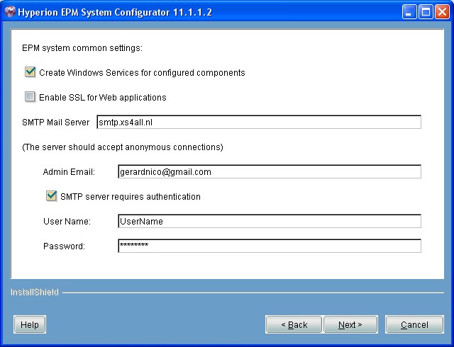 Hyperion Epm System Configurator Common Settings