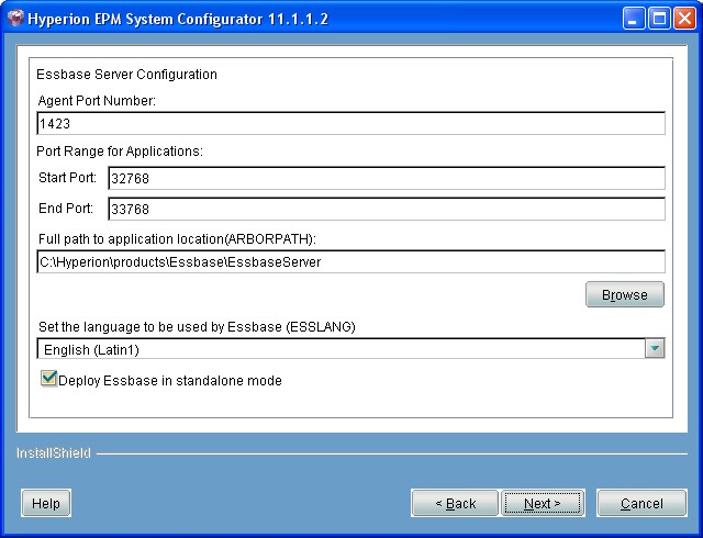 Hyperion Epm System Configurator Essbase Server