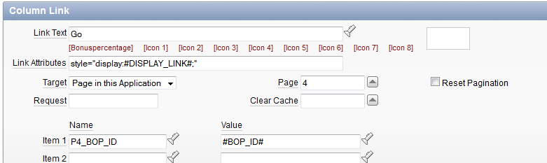 Oracle Apex Cross Conditional Link With Display