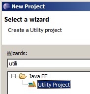 Eclipse New Utility Project Wizard