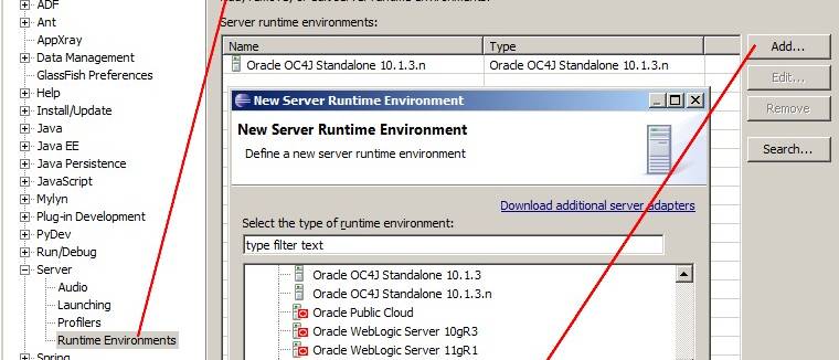 Eclipse Server Runtime Environment Weblogic
