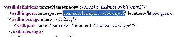 Obiee Namespace Wsdl