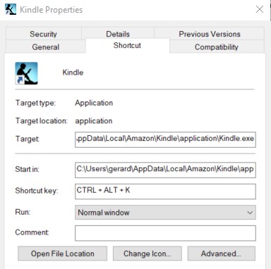 Shortcut Key Windows