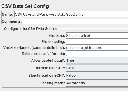 Jmeter Csv Data Set Config