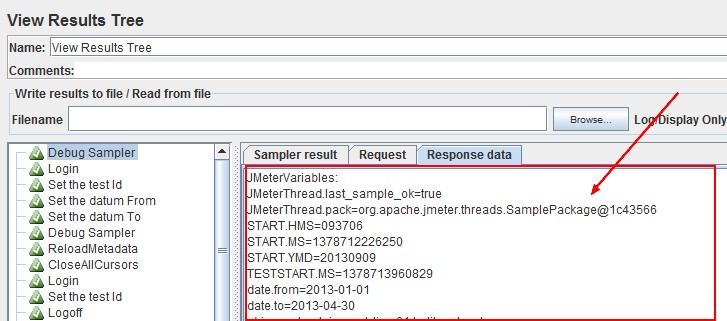 Jmeter Debug Sampler Response Data
