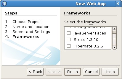 J2ee Web App Application Framework Netbeans