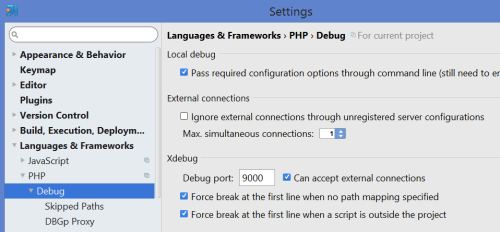 Intellij Xdebug Settings