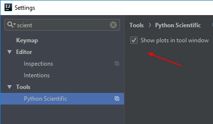 Idea Python Scientific Settings