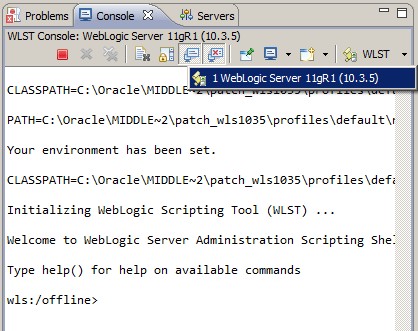 Eclipse Wlst Console Start