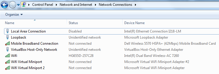 Windows Network Connections