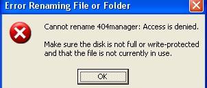 Windows Error Renaming File Or Folder