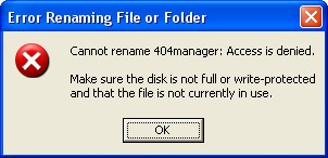 Windows Error Renaming File Or Folder