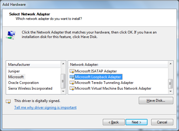 Windows Select Network Adapter