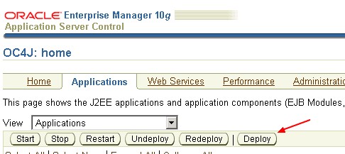 Oc4j Deploy Button