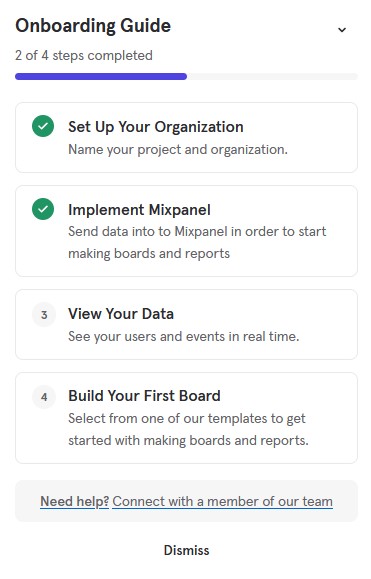 Onboarding Guide Mixpanel