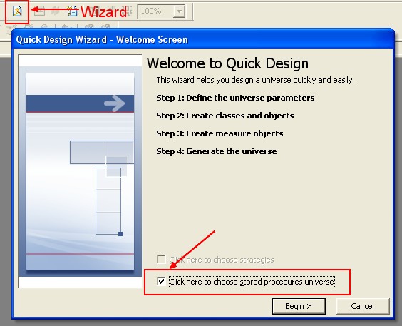 Bobj Designer Wizard Stored Procedure