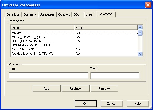 Bobj Univers Parameters Parameter