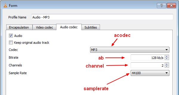 Vlc Audio Parameter