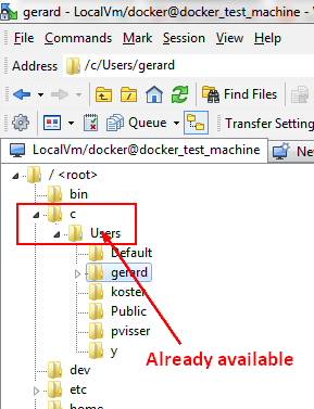 Docker Default Shared Folder