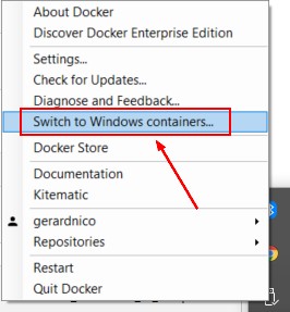 Docker For Windows Switch Container Type