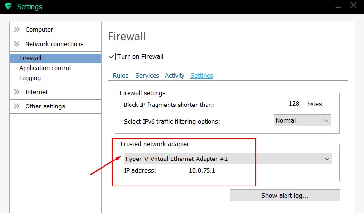 Firewall Docker Trusted Adapter