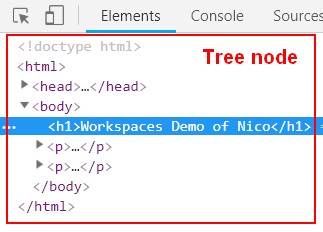Chrome Devtool Element Tree Node