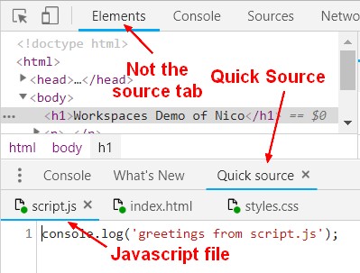 Chrome Devtool Quick Source