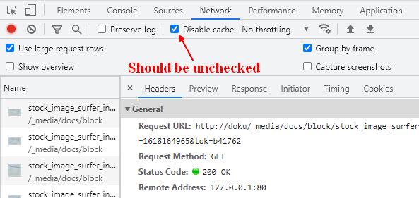 Chrome Devtool Disable Cache