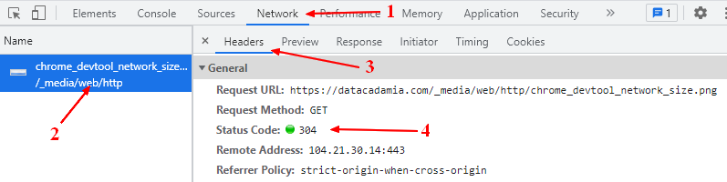 Chrome Devtool Network 304