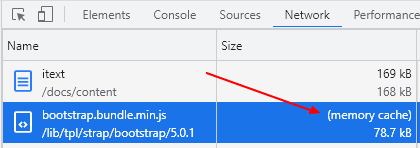 Chrome Devtool Network Size