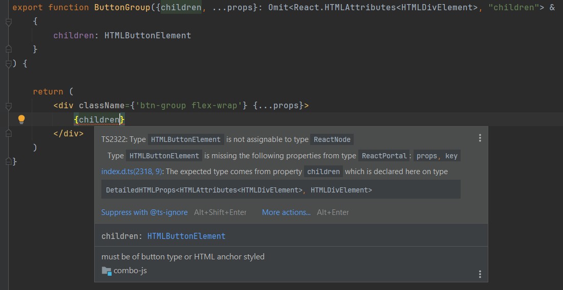 React Typescript Children Override Error