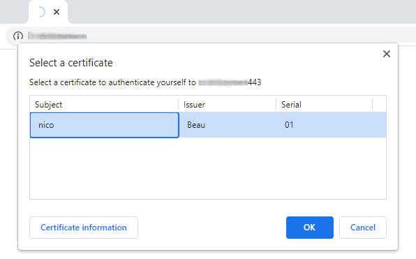 Chrome Select A Certificate
