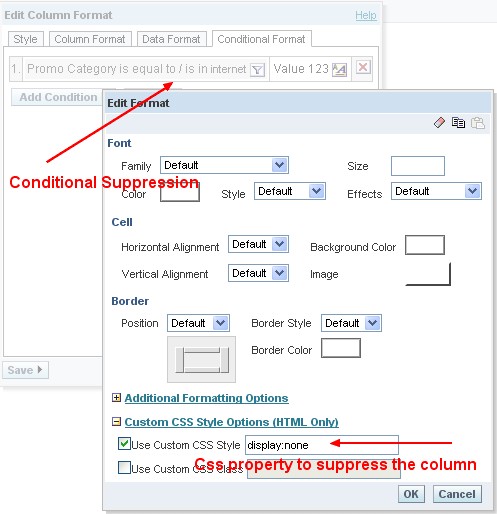 Obiee Conditional Formating Display None Detail